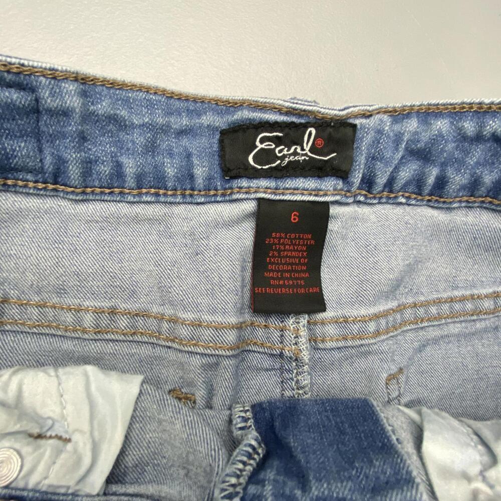 Earl Jeans Floral Embroidered Denim Skirt - Size 6 - Picture 4 of 8